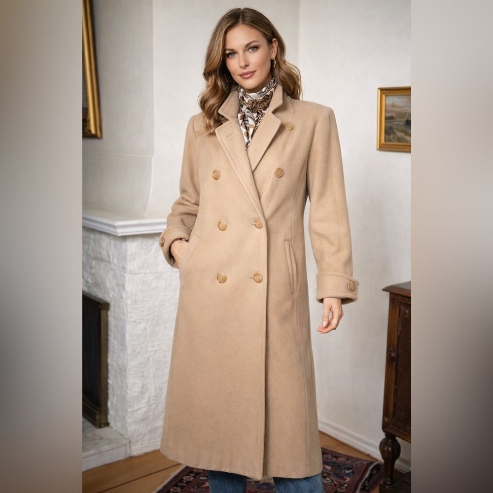 Vintage London Fog Wool & Cashmere Full Length Camel Coat